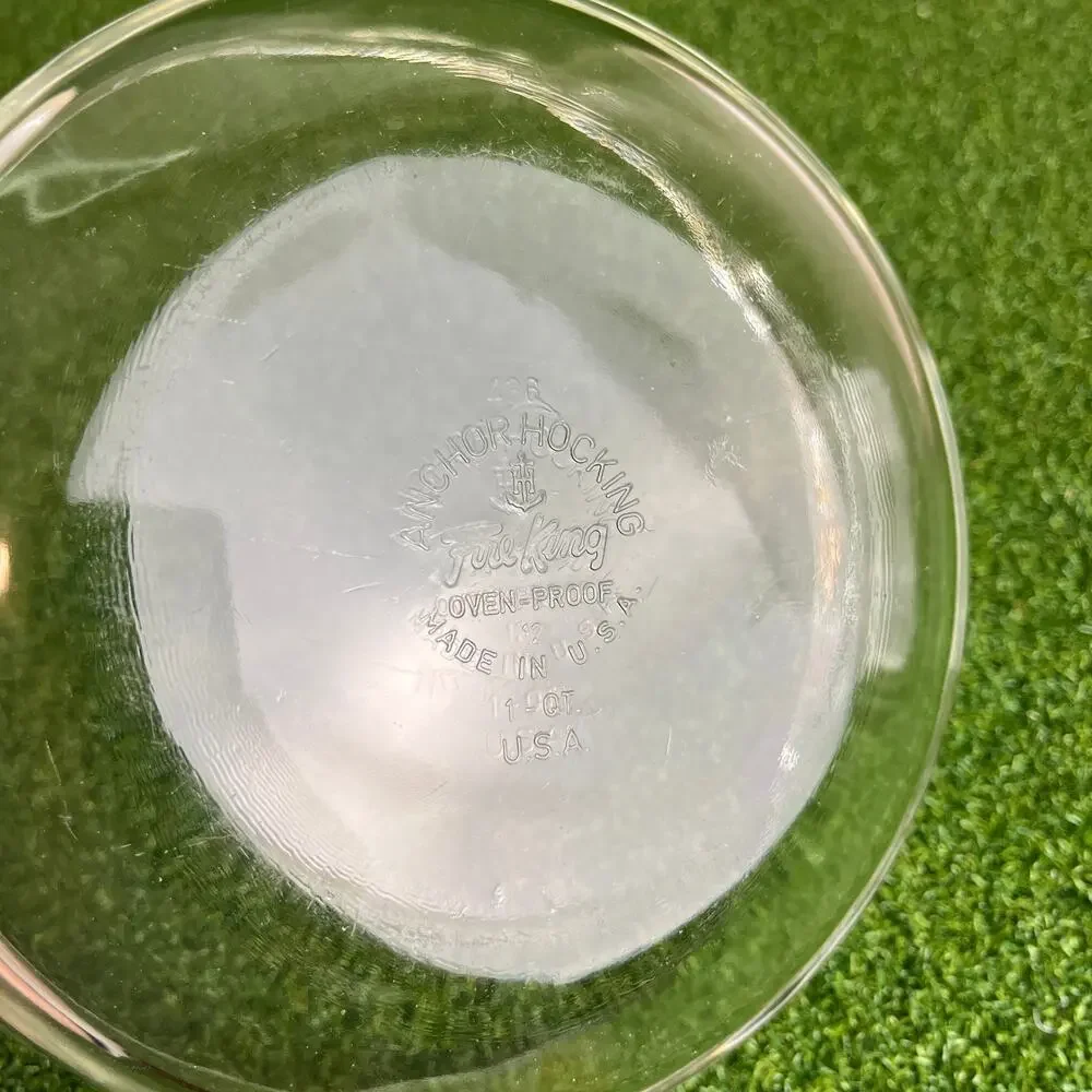 Vintage Fire King Anchor Hocking Clear Glass Bowl Dish 1 QT